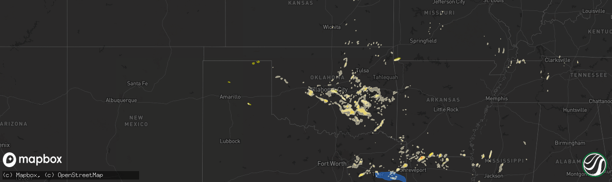 Hail map in Oklahoma on June 3, 2024