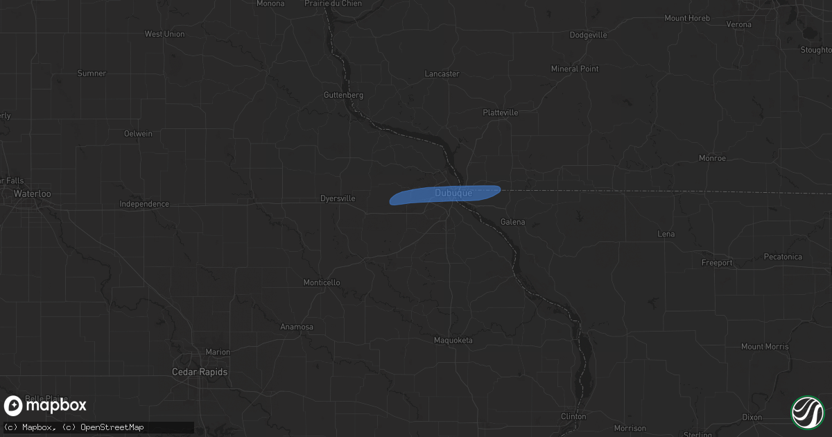 Hail map in Peosta, IA on June 3, 2024