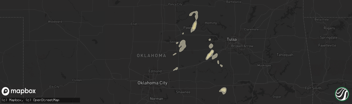 Hail map in Perkins, OK on June 3, 2024