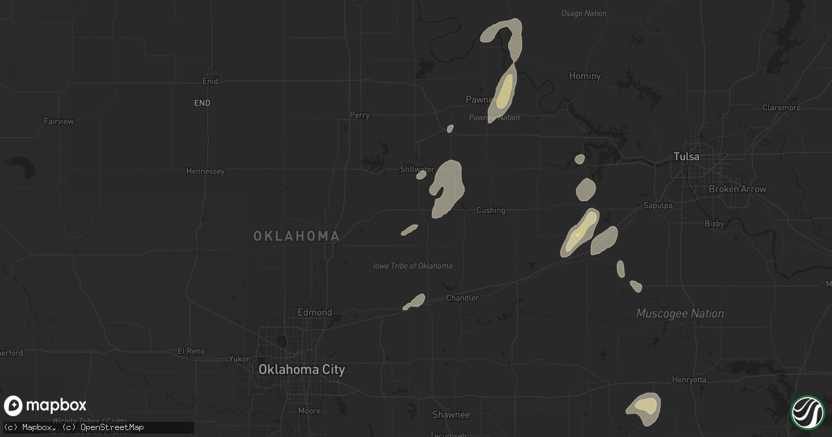 Hail map in Perkins, OK on June 3, 2024