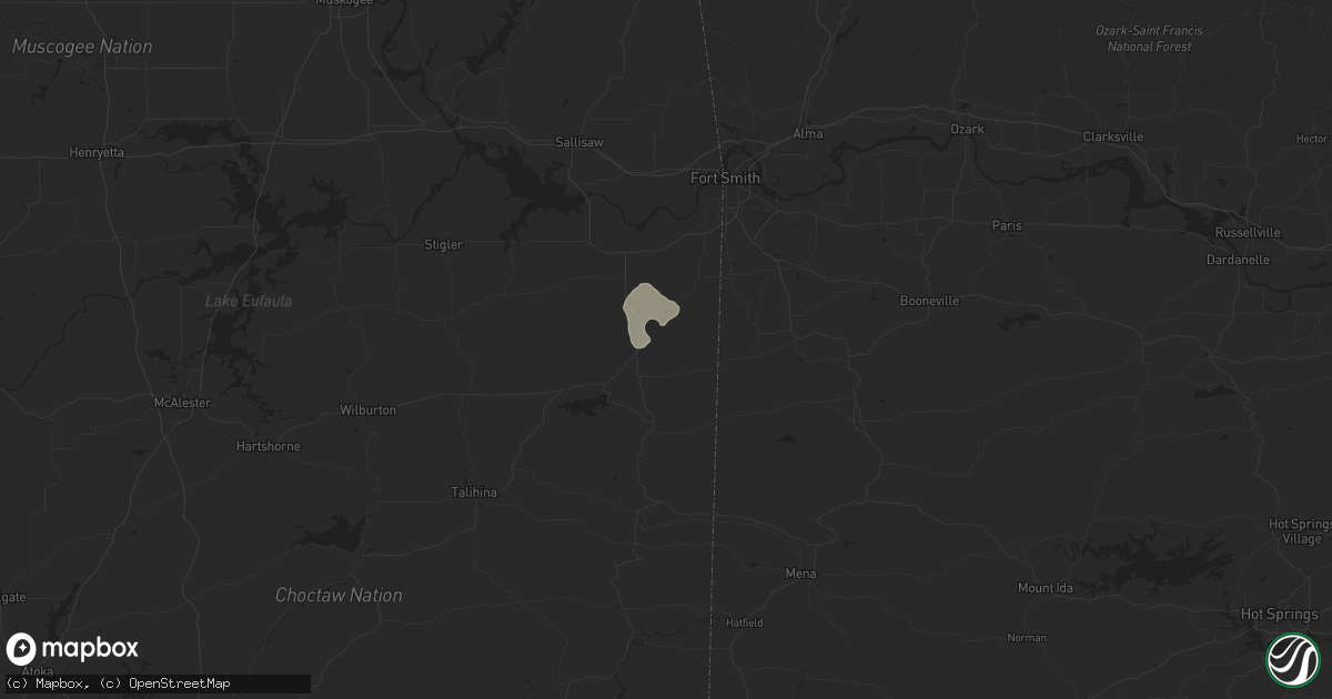 Hail map in Poteau, OK on June 3, 2024