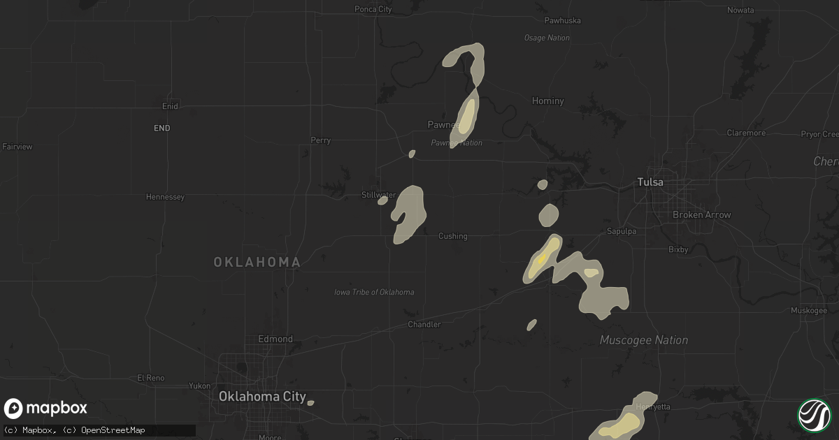 Hail map in Ripley, OK on June 3, 2024