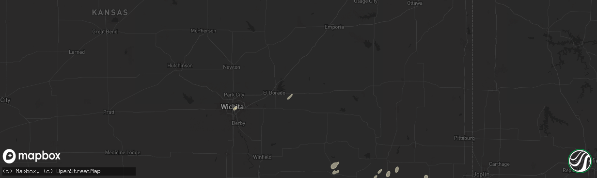Hail map in Rosalia, KS on June 3, 2024
