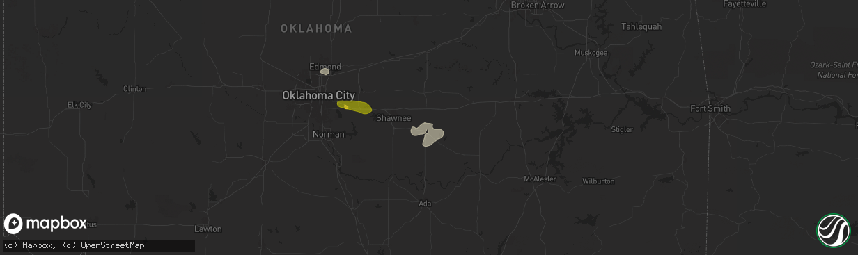 Hail map in Seminole, OK on June 3, 2024