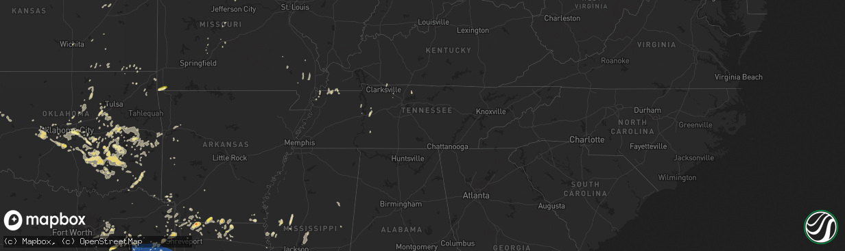 Hail map in Tennessee on June 3, 2024