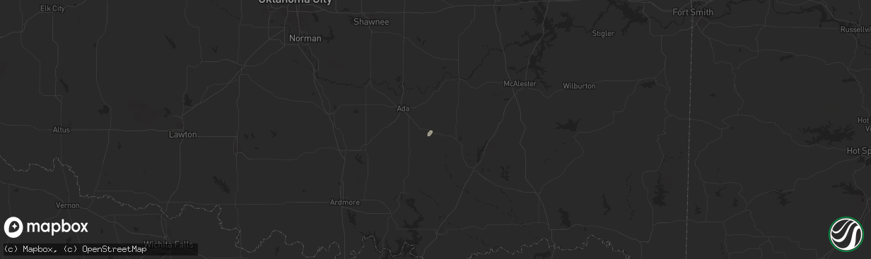 Hail map in Tupelo, OK on June 3, 2024