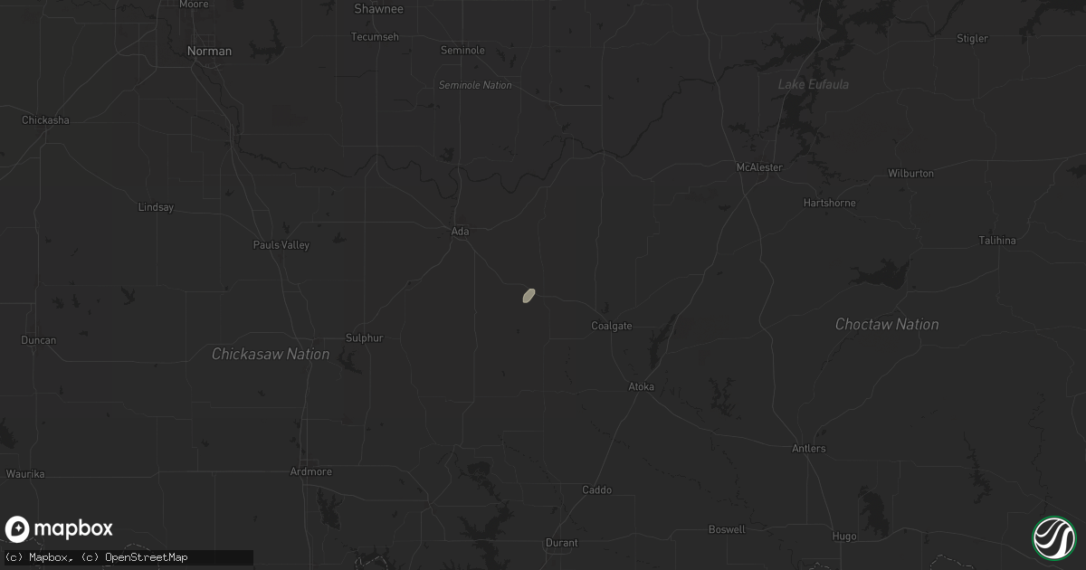 Hail map in Tupelo, OK on June 3, 2024