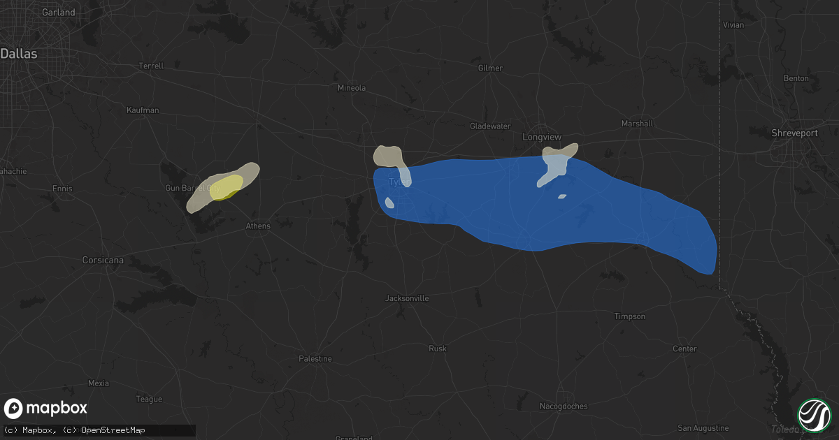 Hail map in Whitehouse, TX on June 3, 2024