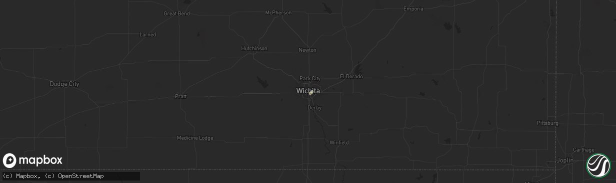 Hail map in Wichita, KS on June 3, 2024