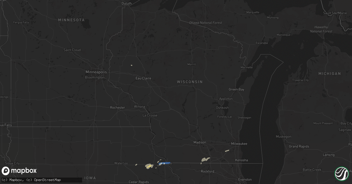 Hail map in Wisconsin on June 3, 2024
