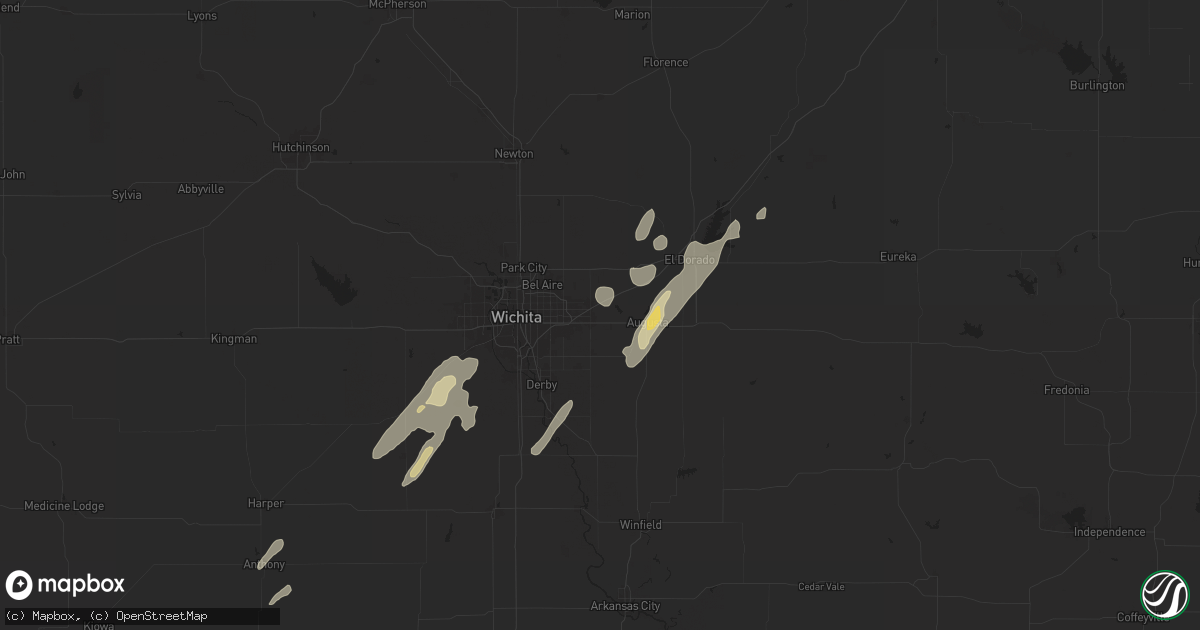 Hail map in Andover, KS on June 3, 2025
