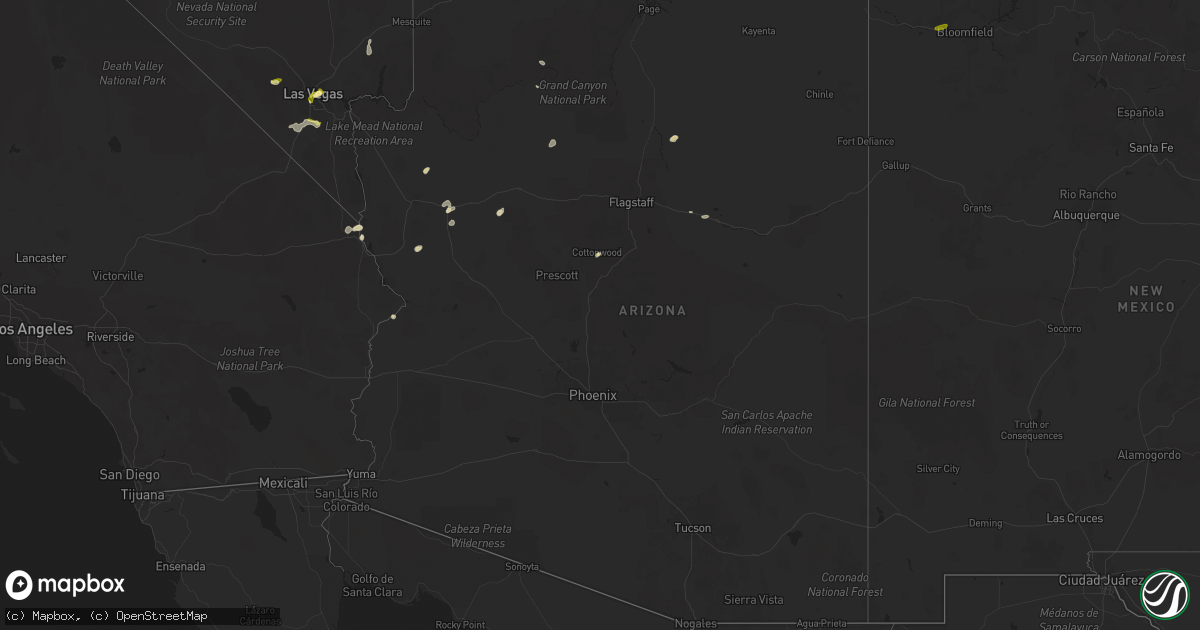 Hail map in Arizona on June 3, 2025