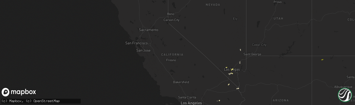 Hail map in California on June 3, 2025