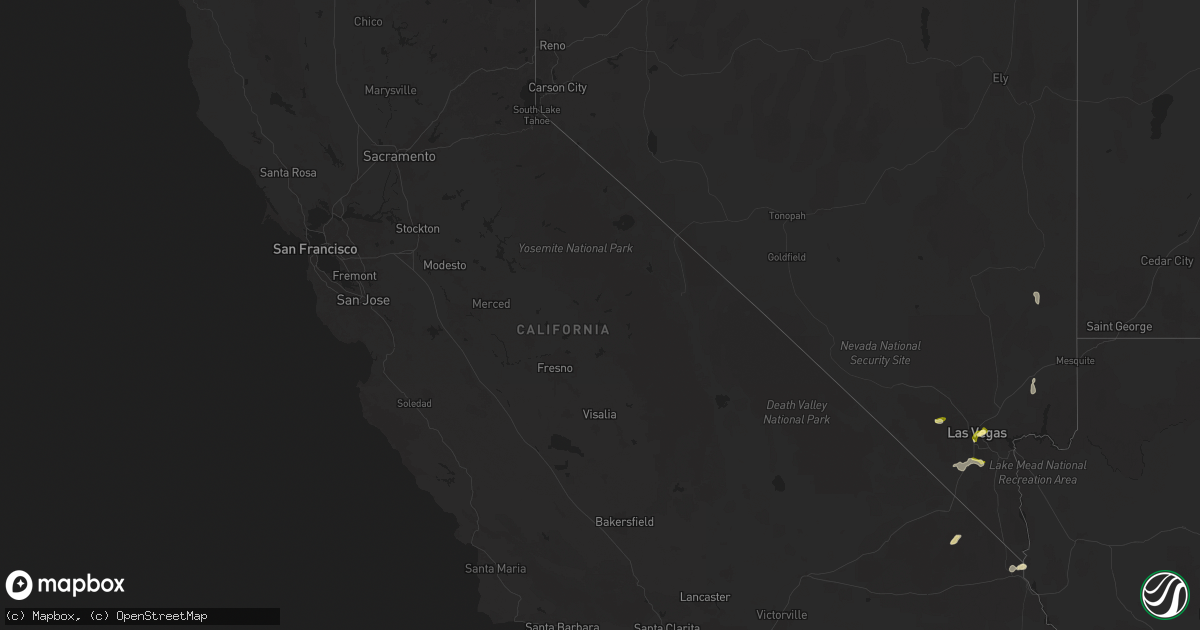 Hail map in California on June 3, 2025