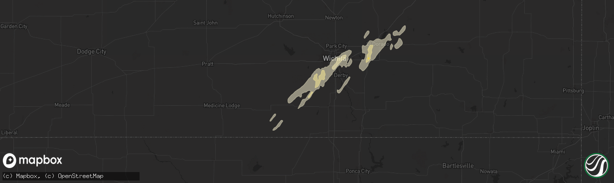 Hail map in Conway Springs, KS on June 3, 2025