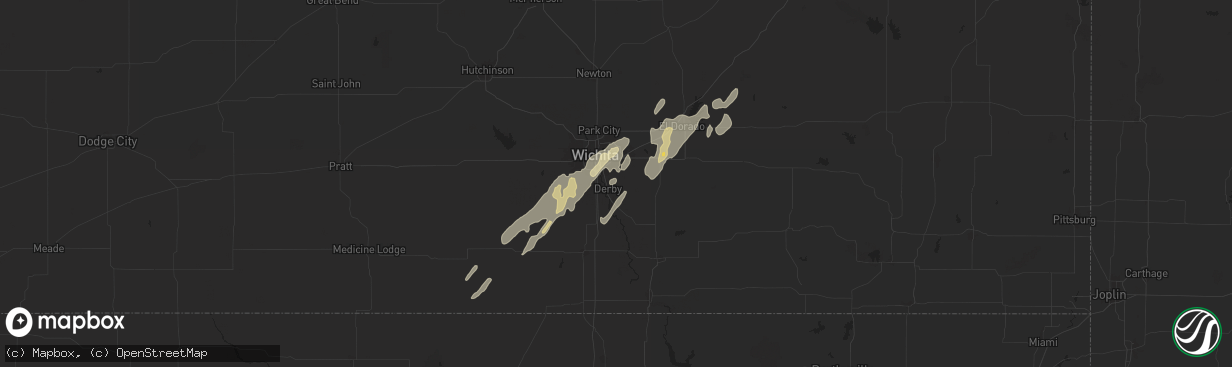 Hail map in Derby, KS on June 3, 2025