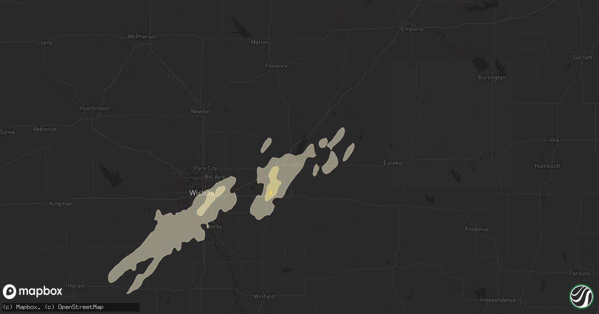 Hail map in El Dorado, KS on June 3, 2025