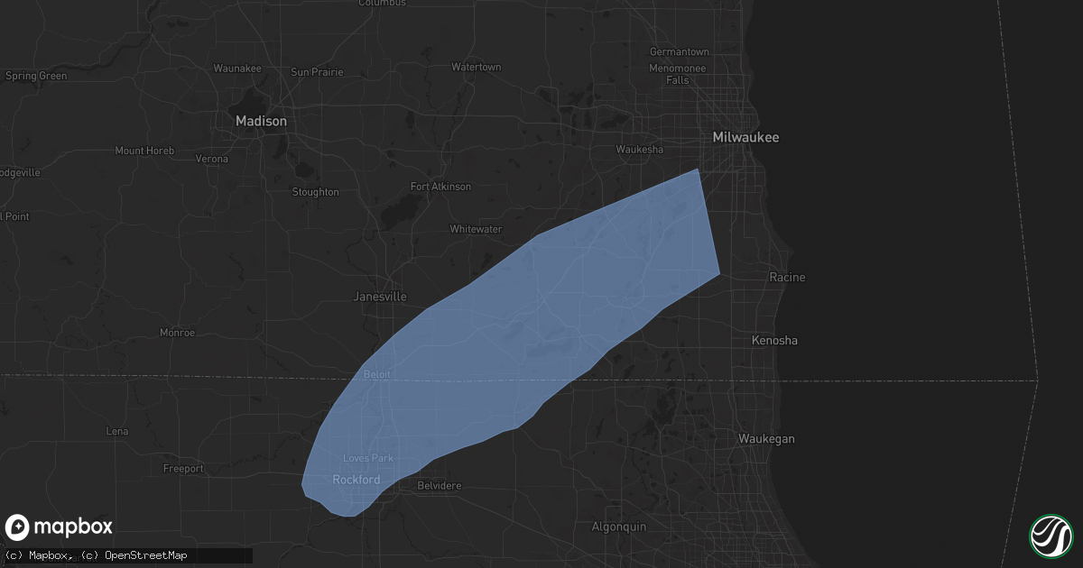 Hail map in Elkhorn, WI on June 3, 2025