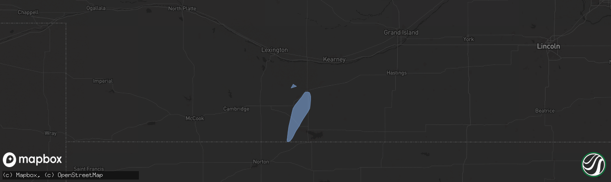 Hail map in Holdrege, NE on June 3, 2025