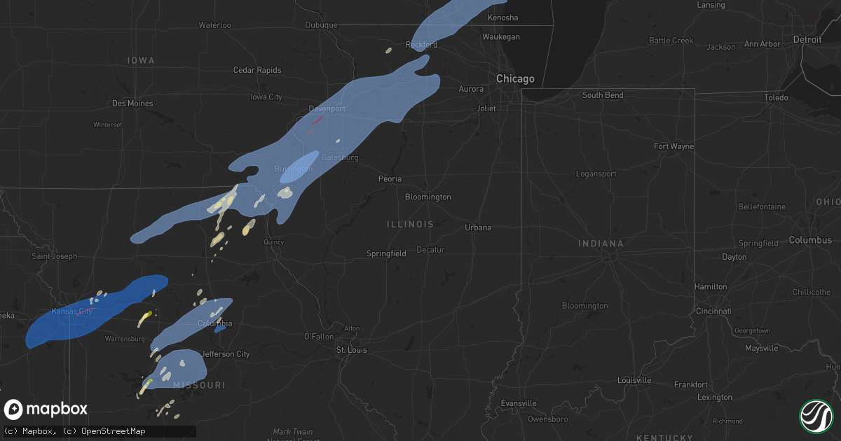 Hail map in Illinois on June 3, 2025