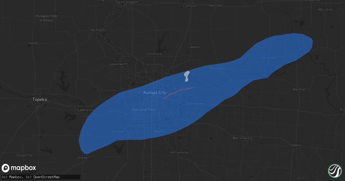 Hail map in Independence, MO on June 3, 2025