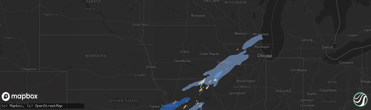 Hail map in Iowa on June 3, 2025