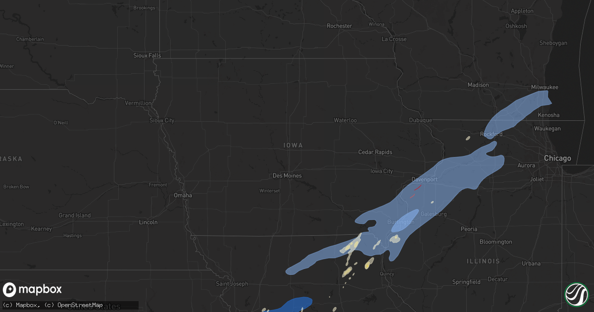 Hail map in Iowa on June 3, 2025