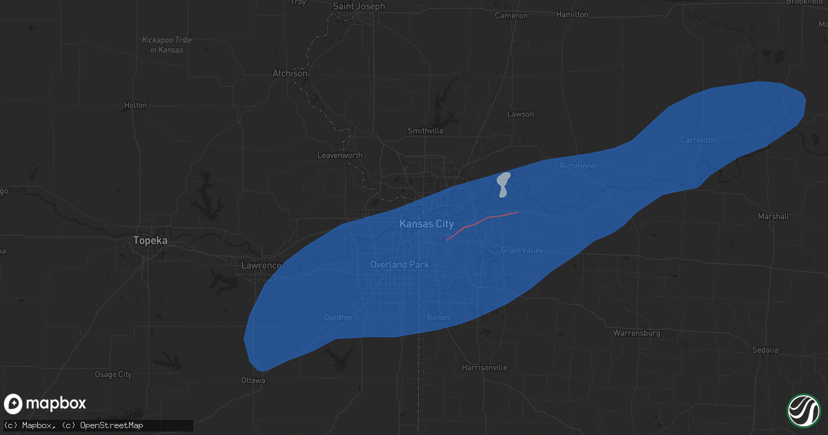 Hail map in Kansas City, KS on June 3, 2025