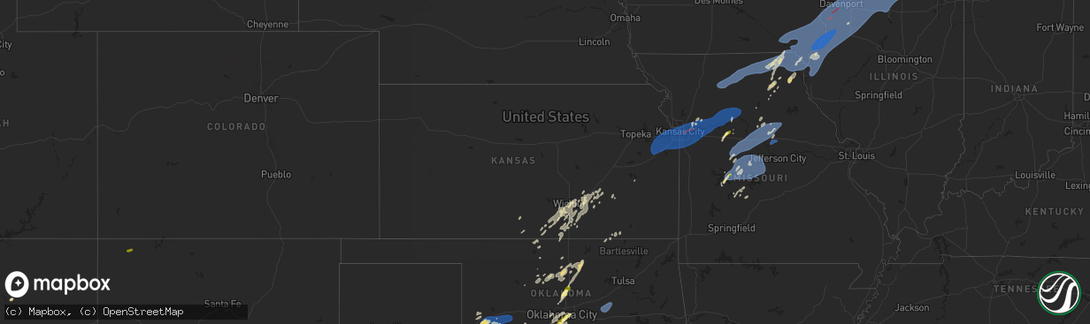 Hail map in Kansas on June 3, 2025