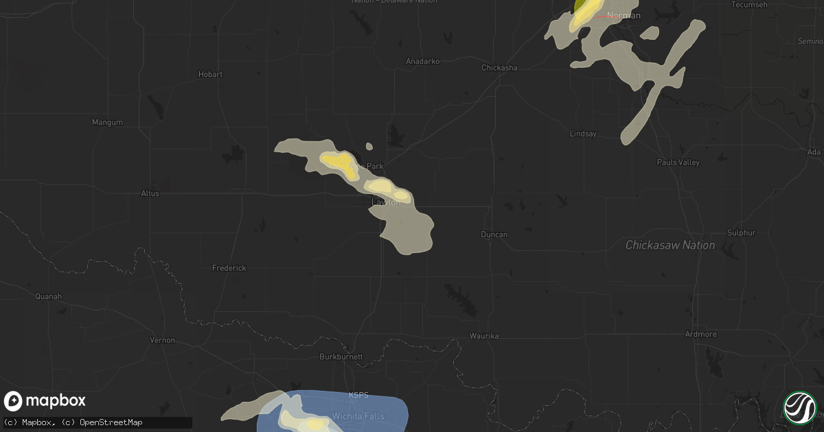 Hail map in Lawton, OK on June 3, 2025