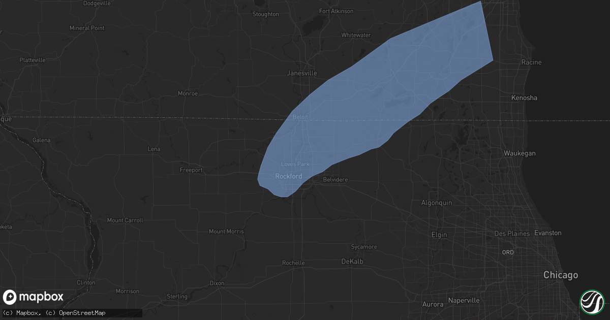 Hail map in Loves Park, IL on June 3, 2025