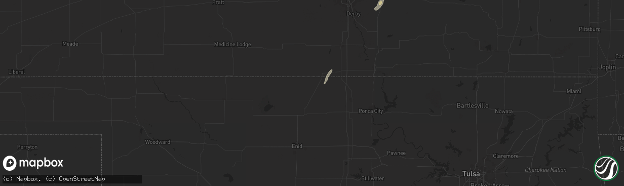 Hail map in Medford, OK on June 3, 2025