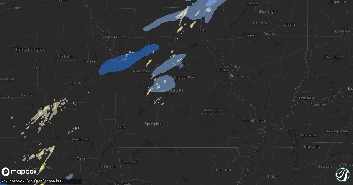 Hail map in Missouri on June 3, 2025