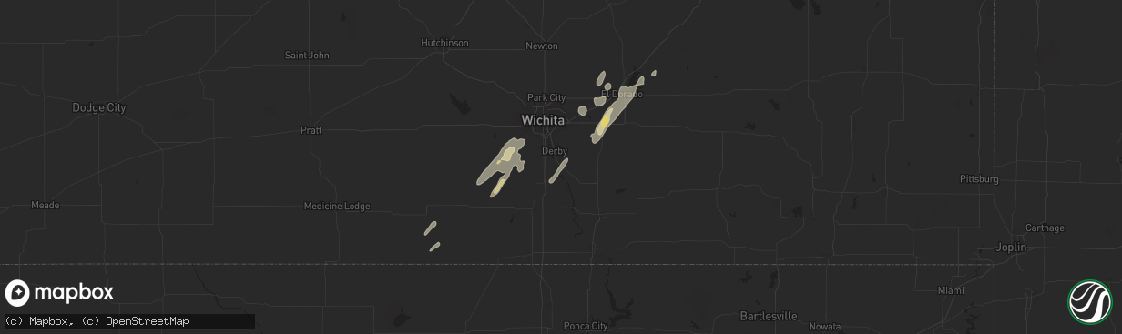 Hail map in Mulvane, KS on June 3, 2025