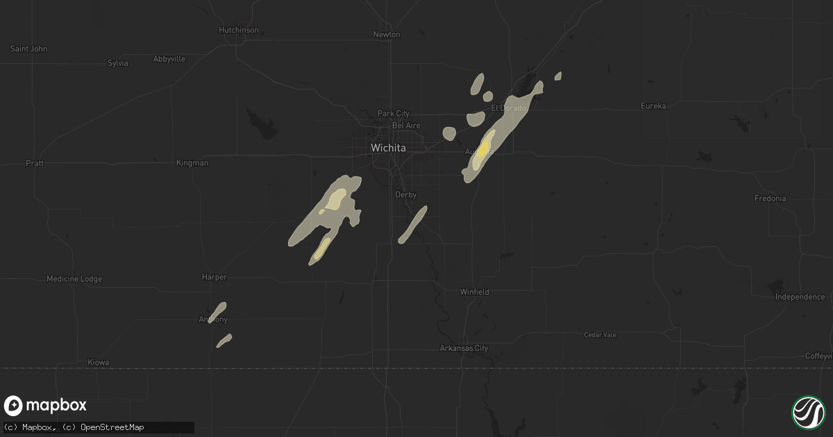 Hail map in Mulvane, KS on June 3, 2025
