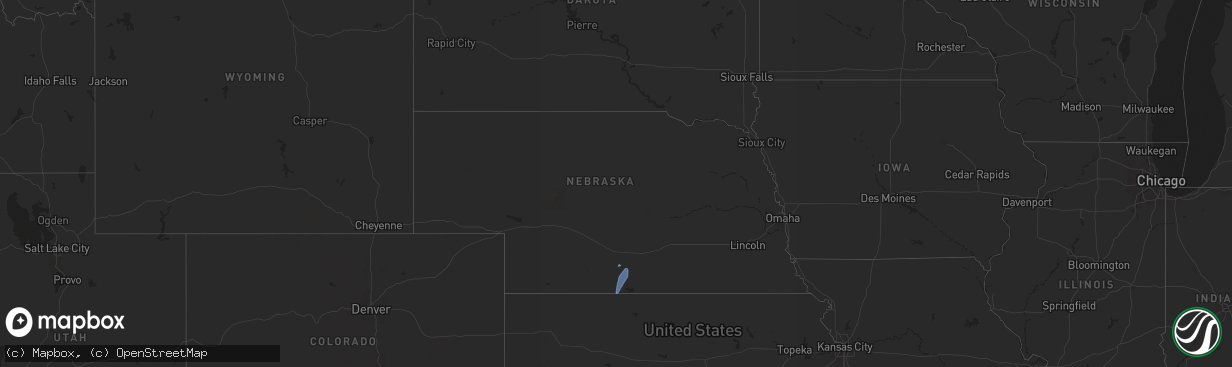 Hail map in Nebraska on June 3, 2025