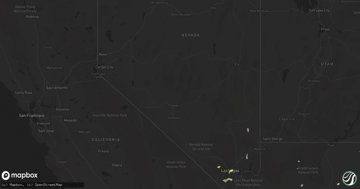 Hail map in Nevada on June 3, 2025