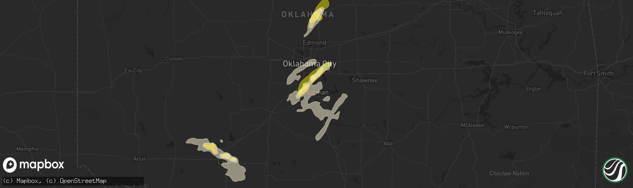 Hail map in Norman, OK on June 3, 2025