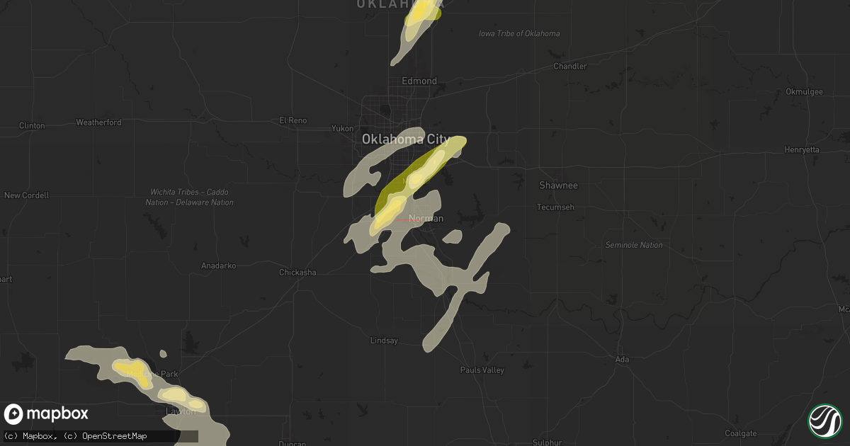 Hail map in Norman, OK on June 3, 2025