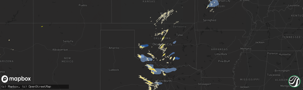Hail map in Oklahoma on June 3, 2025