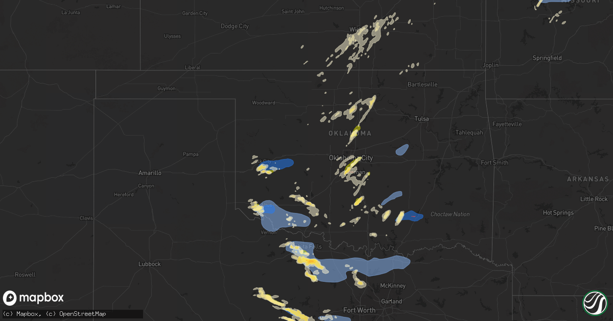 Hail map in Oklahoma on June 3, 2025