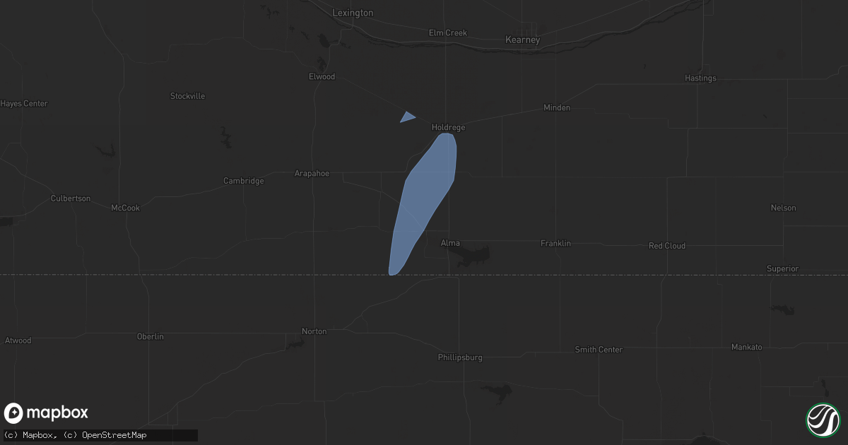 Hail map in Orleans, NE on June 3, 2025