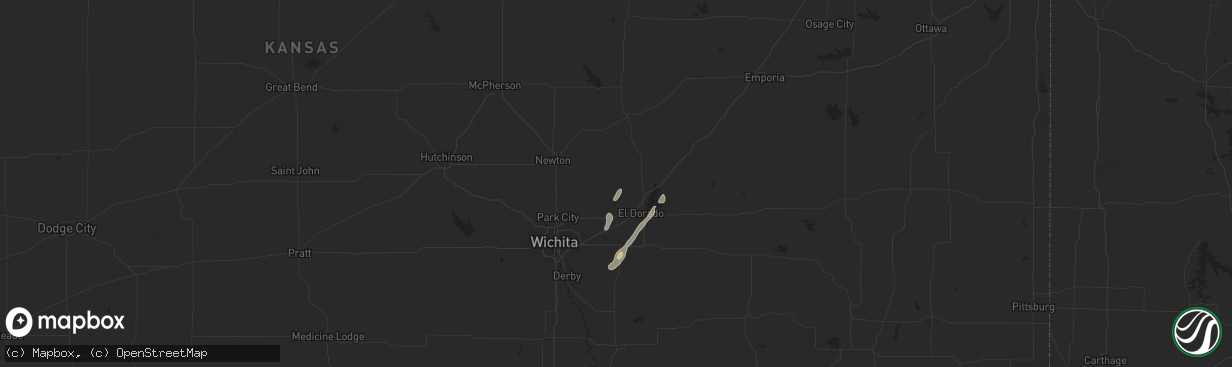Hail map in Potwin, KS on June 3, 2025