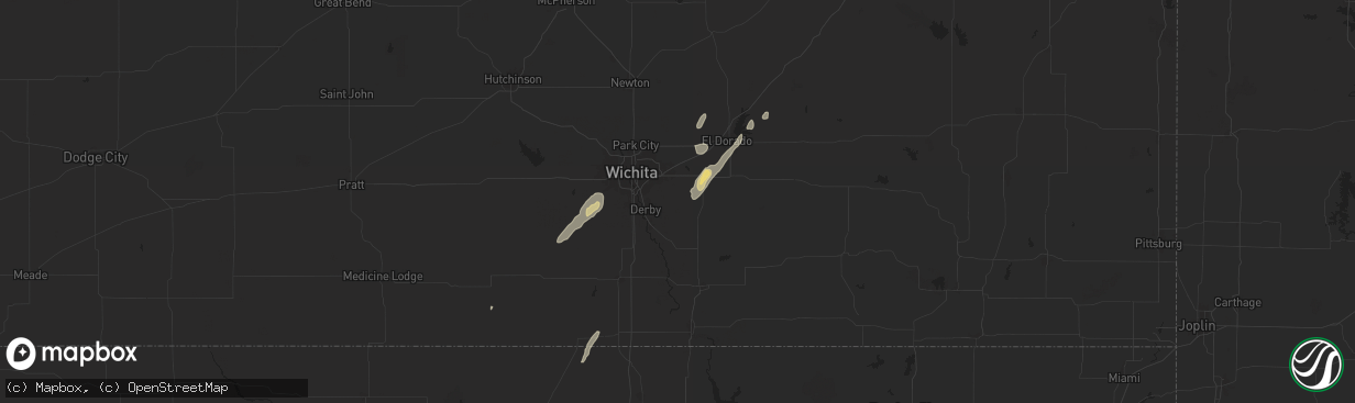 Hail map in Rose Hill, KS on June 3, 2025