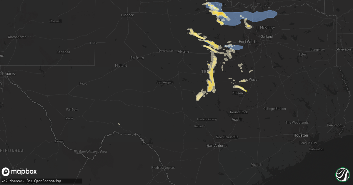 Hail map in Texas on June 3, 2025