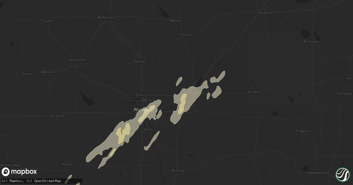 Hail map in Towanda, KS on June 3, 2025