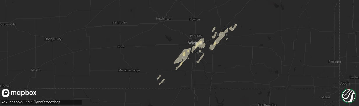 Hail map in Viola, KS on June 3, 2025