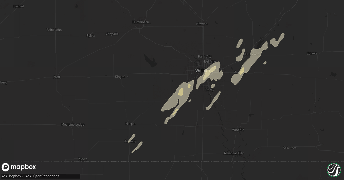 Hail map in Viola, KS on June 3, 2025