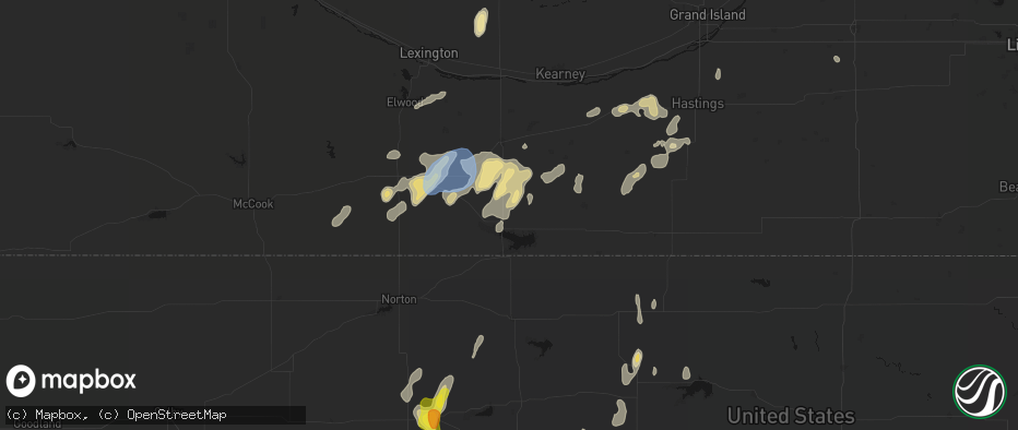 Hail map in Alma, NE on June 3, 2026