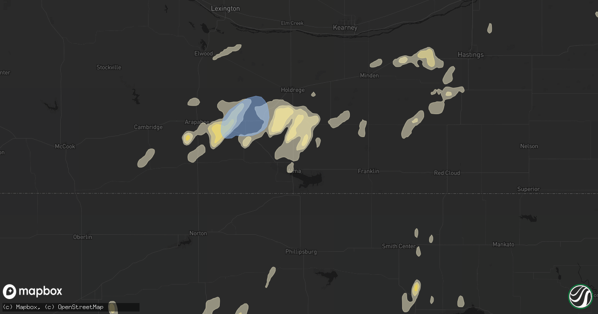 Hail map in Alma, NE on June 3, 2026
